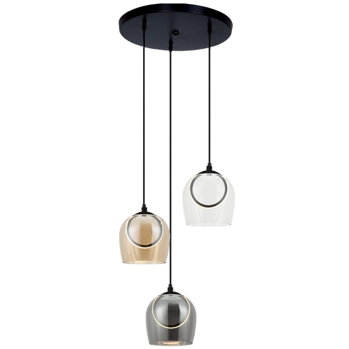 Corp de iluminat suspendat Firenze 3000K - Negru mat, Transparent - Img 2
