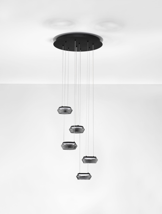 Corp de iluminat suspendat Jailyn Negru / Smokey Ø45 x H 200 cm - Img 3