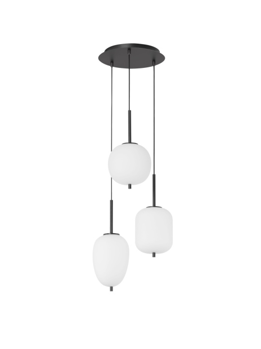 Corp de iluminat suspendat Lato Opal / Negru Ø30 x H 120 cm - Img 2