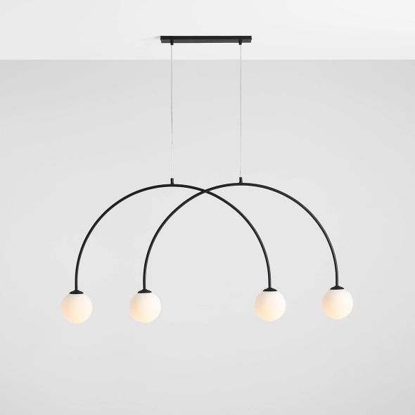 Corp de iluminat suspendat Lea 129 cm 4xE14 - Negru - Img 3