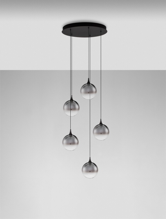 Corp de iluminat suspendat Orenda Grandiet Smokey / Negru Ø50 x H 200 cm - Img 3