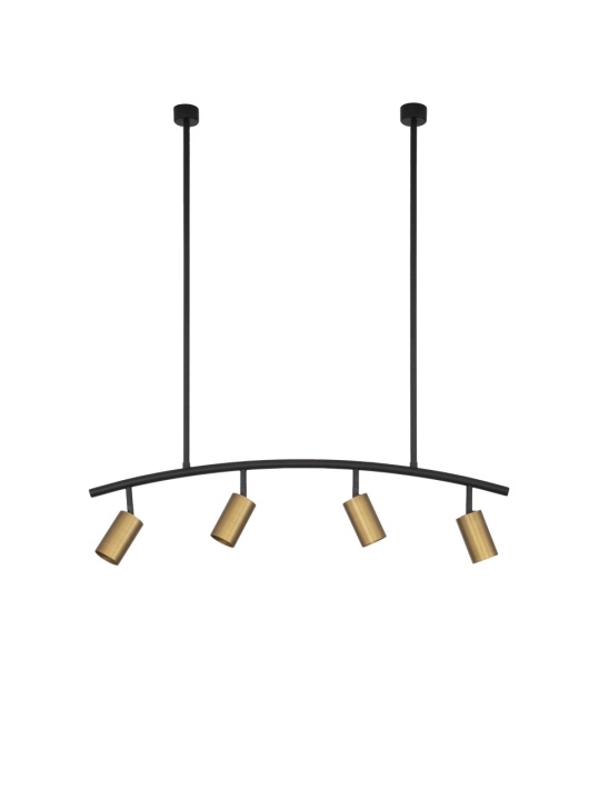 Corp de iluminat suspendat Pogno Negru / Auriu Ø96,5 x H 90 cm - Img 2
