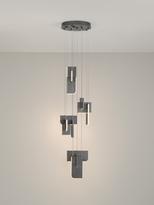 Corp de iluminat suspendat Totem Argintiu / Gri Ø35 x H 200 cm - Img 4