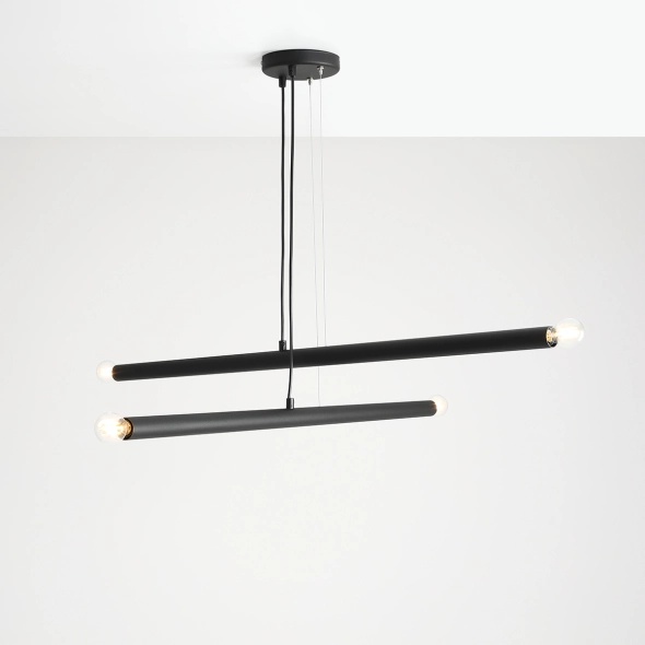 Corp de iluminat suspendat Tubo 100 cm 4xE14 - Negru - Img 2