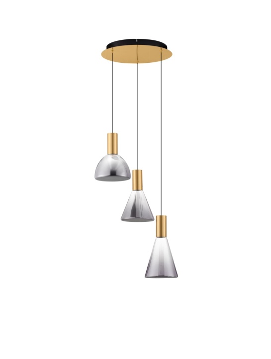 Corp de iluminat suspendat Voi Gradient Smokey / Auriu Ø43 x H 150 cm - Img 2