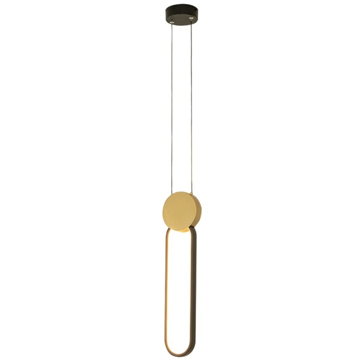 Pendul Anello Nero LED 3000K - Negru mat, Gold Matt - Img 2