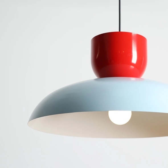 Pendul Ella 47 cm 1xE27 - Albastru deschis + Roșu chili - Img 6