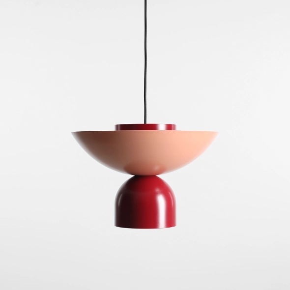 Pendul Ilia 37 cm 1xE27 - Roșu vin + Coral + Roșu - Img 4