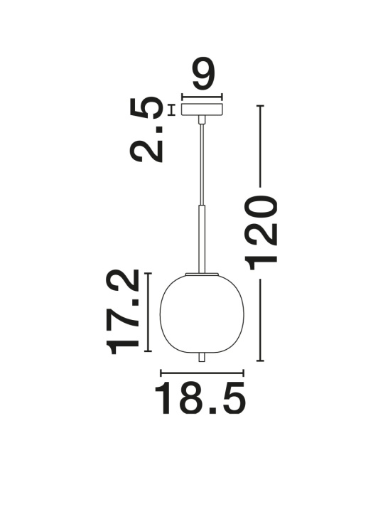 Pendul Lato Opal / Auriu Ø18,5 x H 120 cm - Img 5