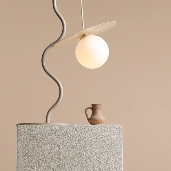 Pendul Loop 28 cm 1xE14 - Crem - Img 2