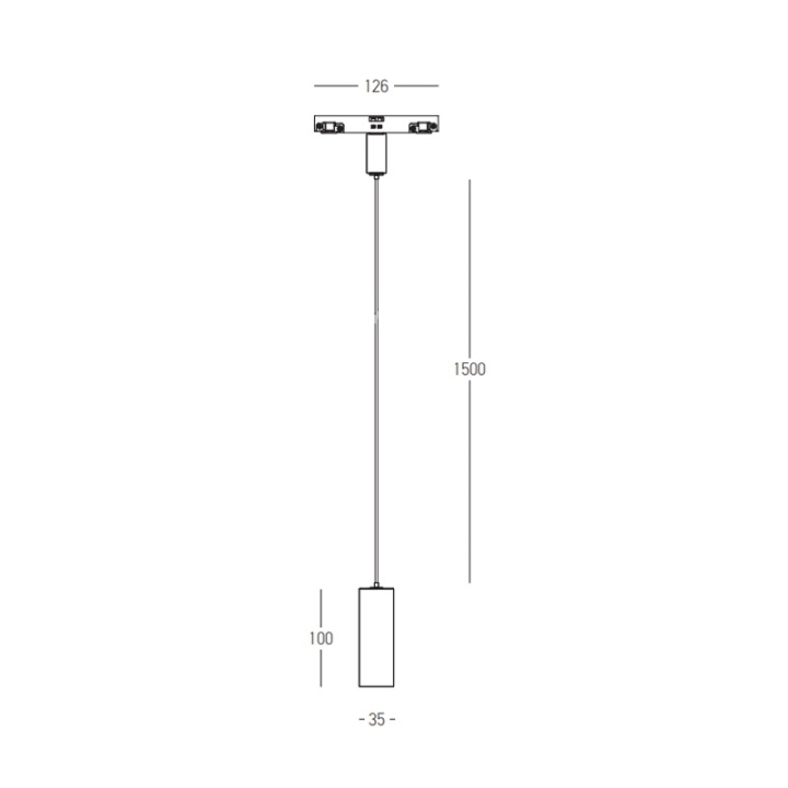Pendul magnetic SPOT sina magnetica 3mm Micro - 7W, 3000K, Negru - Img 4