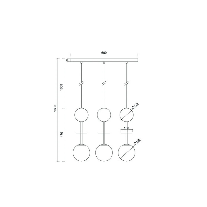 Pendul OIO A 3L white triple, alb - Img 2