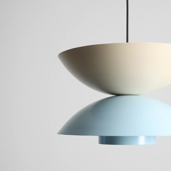 Pendul Otti 37 cm 1xE27 - Albastru deschis + Crem - Img 2