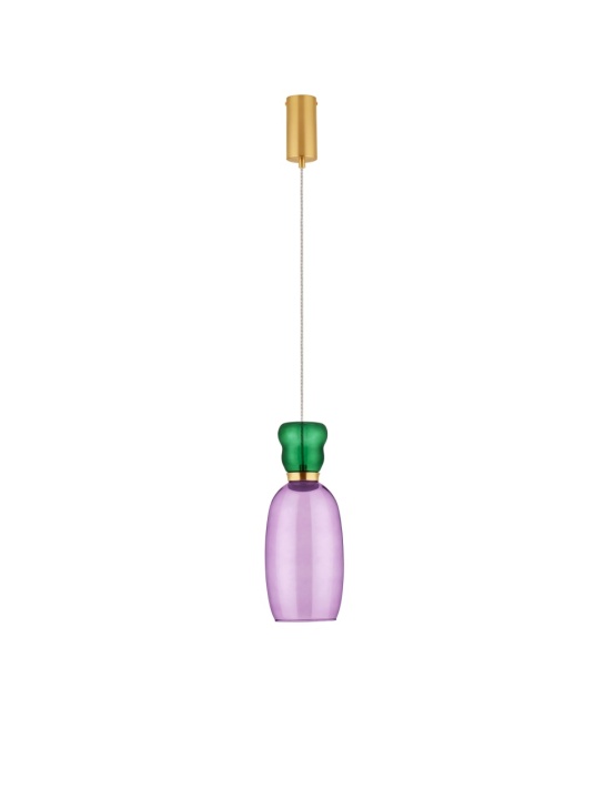 Pendul Pluma Glossy Jasper, Purple / Auriu Ø15 x H 179 cm - Img 2