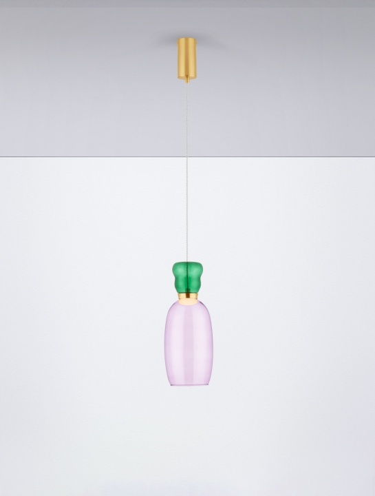 Pendul Pluma Glossy Jasper, Purple / Auriu Ø15 x H 179 cm - Img 4