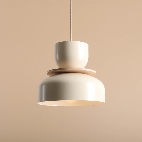 Pendul Uto 30 cm 1xE27 - Crem, lemn închis - Img 3