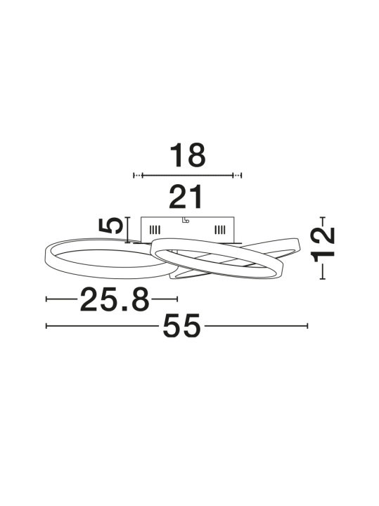 Plafoniera Elize Negru / Auriu Ø55 x H 12 cm - Img 2
