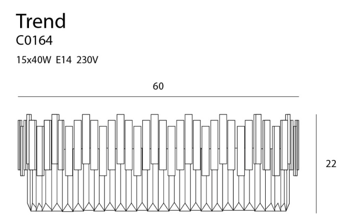 Plafonieră Trend 60cm auriu - Img 2