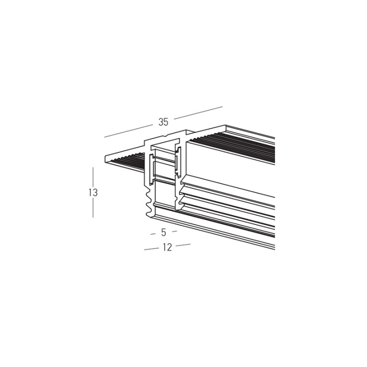Sina magnetica trimless 5mm Minima - 1m, Alb - Img 2