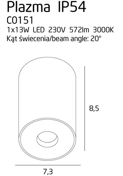 Spot Plazma IP54 negru - Img 4