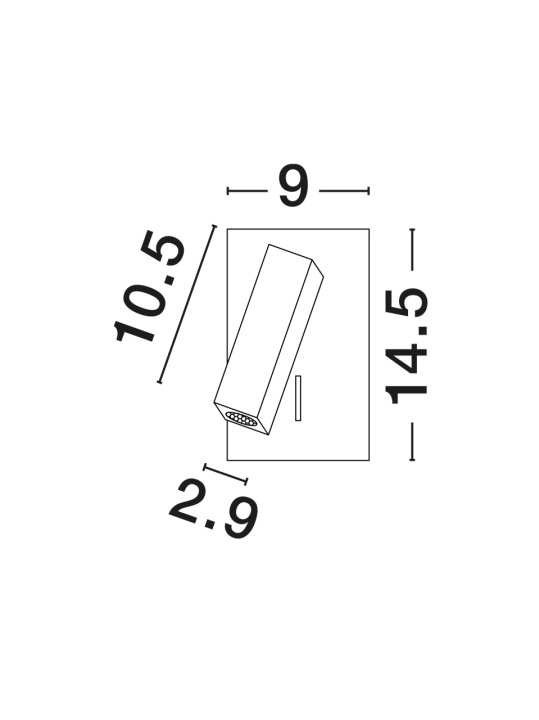 Aplica perete pentru pat Dona Negru Ø9 x H 14,5 cm - Img 3