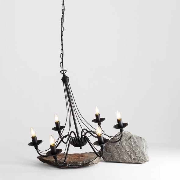 Candelabru Róża 65 cm 6xE14 - Negru - Img 2