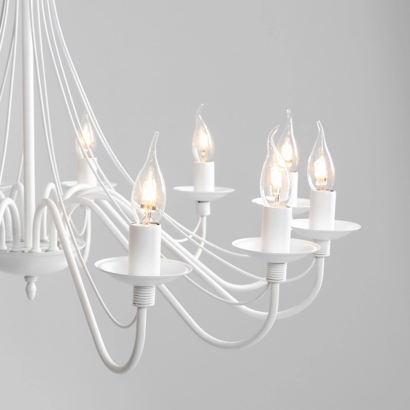 Candelabru Róża 85 cm 12xE14 - Alb - Img 4