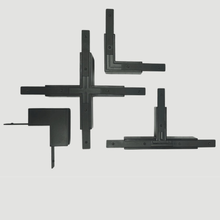 Conector tip 'T' pentru sina magnetica 5mm Minima Negru mat - Img 3