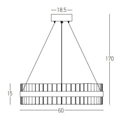 Corp de iluminat suspendat Aurora Cristallo LED 3000K - Gold Matt - Img 2