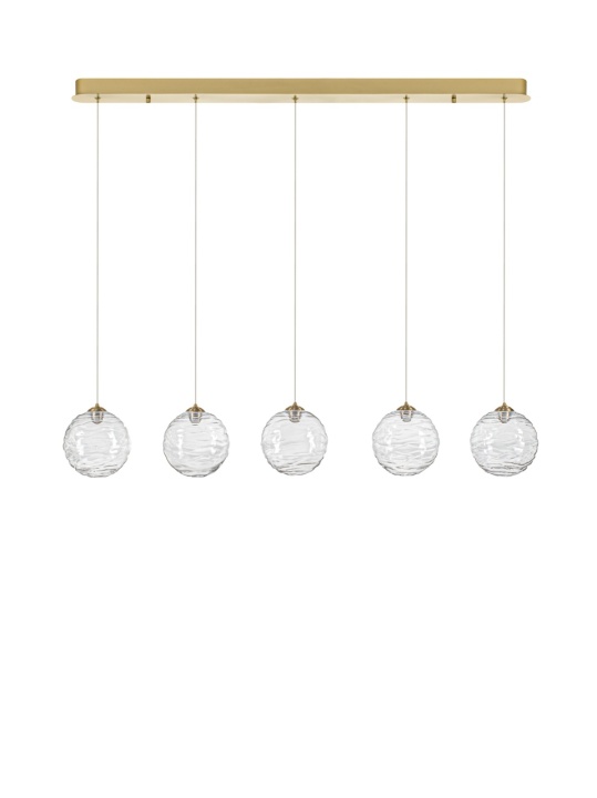 Corp de iluminat suspendat Blazik Transparent / Auriu 100 x 8 x 150 cm - Img 2