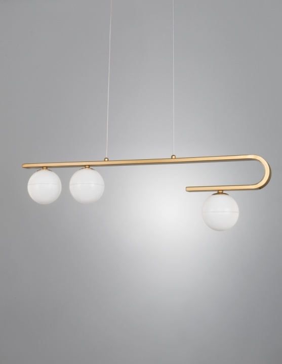 Corp de iluminat suspendat Cantona Alb / Auriu 80 x 10 x 180 cm - Img 3