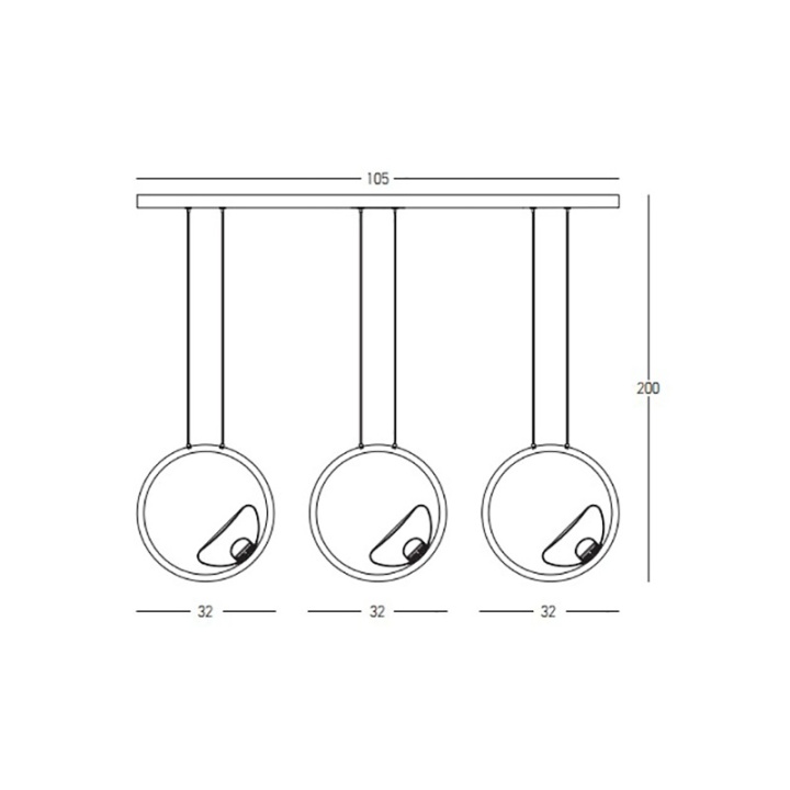Corp de iluminat suspendat Cerchio Oro LED 3000K - Gold Matt - Img 2