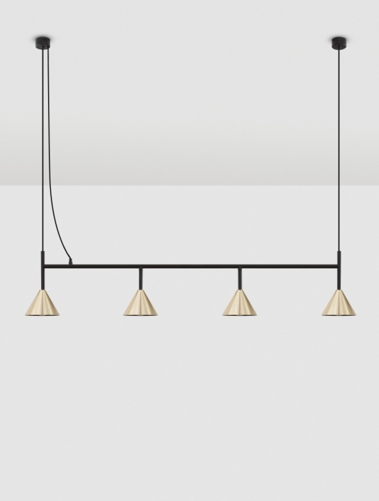 Corp de iluminat suspendat Conico Auriu / Negru 120 x 11,6 x 150 cm - Img 4