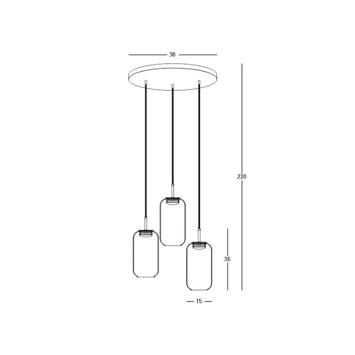 Corp de iluminat suspendat Faro 3000K - Negru mat, Auriu - Img 2