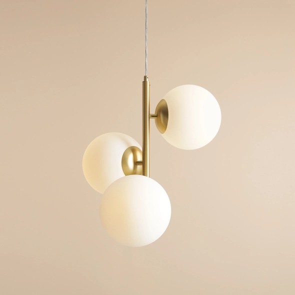 Corp de iluminat suspendat Fin 46 cm 3xE27 - Alamă - Img 3