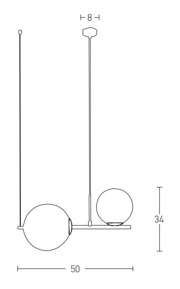 Corp de iluminat suspendat Globo Aria 2xE27 - Gold Matt - Img 2
