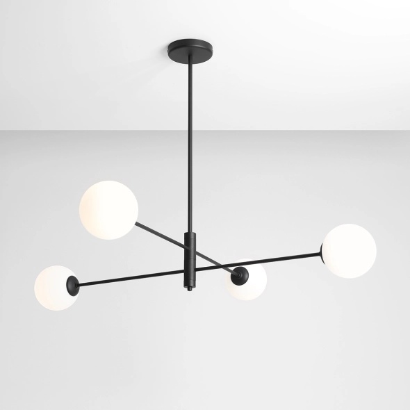 Corp de iluminat suspendat Homme 108 cm 4xE14 - Negru - Img 2