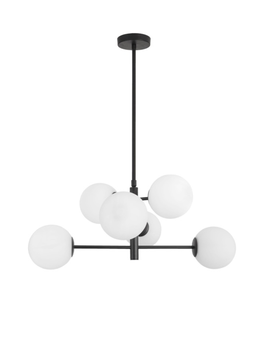 Corp de iluminat suspendat Impero Opal / Negru Ø70 x H 81/130 cm - Img 2
