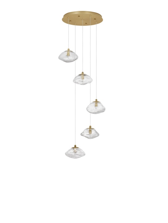 Corp de iluminat suspendat King Transparent / Auriu Ø35 x H 180 cm - Img 2