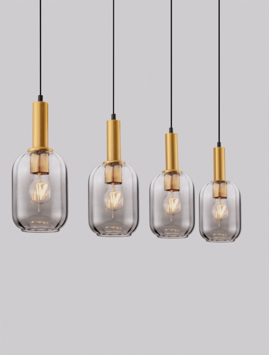 Corp de iluminat suspendat Maho Smokey / Auriu 107 x 14 x 150 cm - Img 5