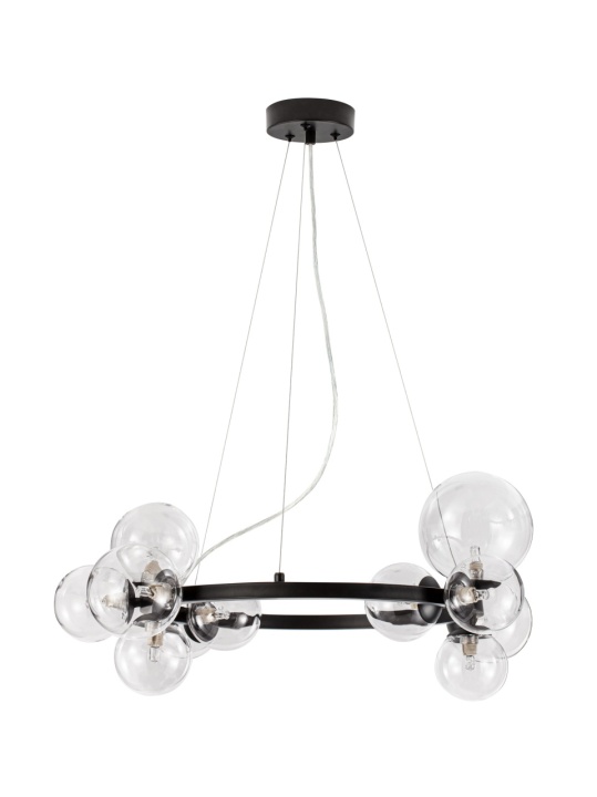 Corp de iluminat suspendat Odillia Transparent / Negru Ø65 x H 120 cm - Img 4