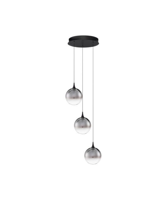 Corp de iluminat suspendat Orenda Grandiet Smokey / Negru Ø35 x H 185 cm - Img 2