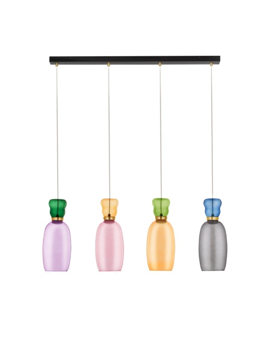 Corp de iluminat suspendat Pluma Glossy Jasper, Purple, Yellow, Pink, Light Green, Light Blue, Smokey / Auriu 96 x 15 x 150 cm - Img 2