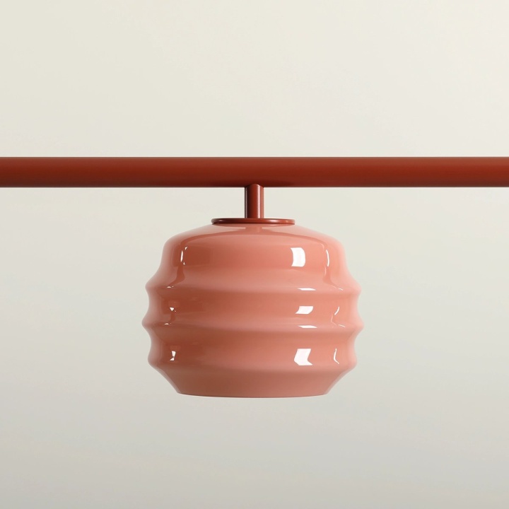 Corp de iluminat suspendat Puff Glaze 108 cm 3xE27 - Teracotă - Img 2