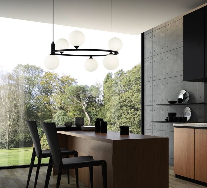 Corp de iluminat suspendat Ring Ø 58 cm G9 - Negru - Img 6