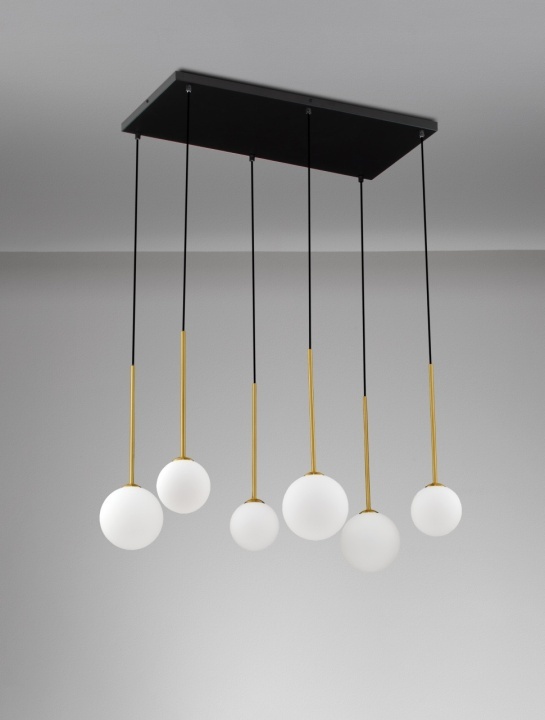 Corp de iluminat suspendat Savoy Opal / Negru / Auriu 77 x 34 x 163 cm - Img 3