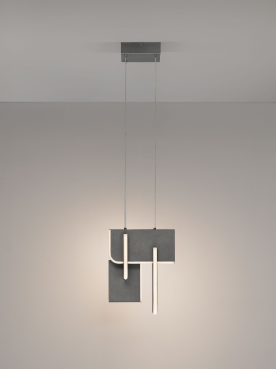 Corp de iluminat suspendat Totem Argintiu / Gri 24,6 x 25,3 x 200 cm - Img 4