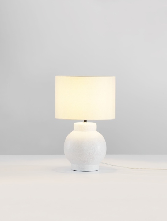 Lampa masa / veioza Zema Beige / Alb Ø30 x H 46 cm - Img 4