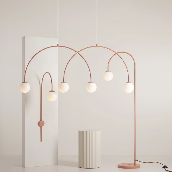 Lampadar Una 1xE14 - Coral - Img 3