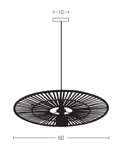 Pendul Bamboo Eclipse 1xE27 - Negru, Natural - Img 3